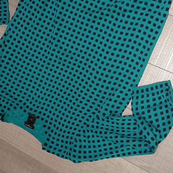 Ann Taylor Factory US XL Light Turquoise Crew Neck Patterned Top/Sweater - Picture 6 of 8